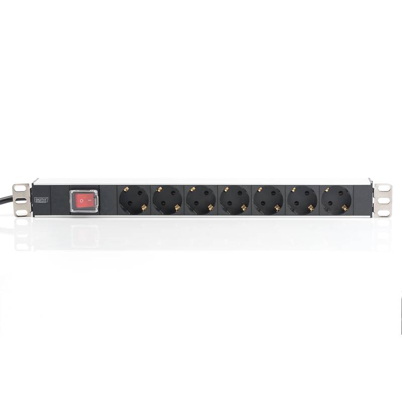 Digitus Professional DN-95402 Aluminum PDU with switch, 7 safety outlets, 2 m 