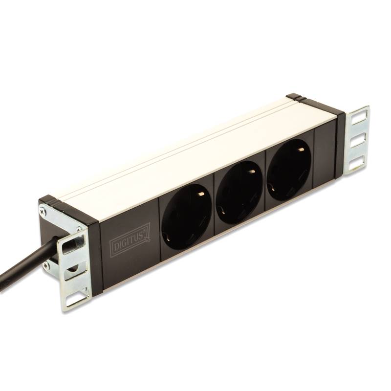 Digitus Proffesional DN-95411 Aluminum PDU, 10 rack mount, 3 safety outlets, 2 m 
