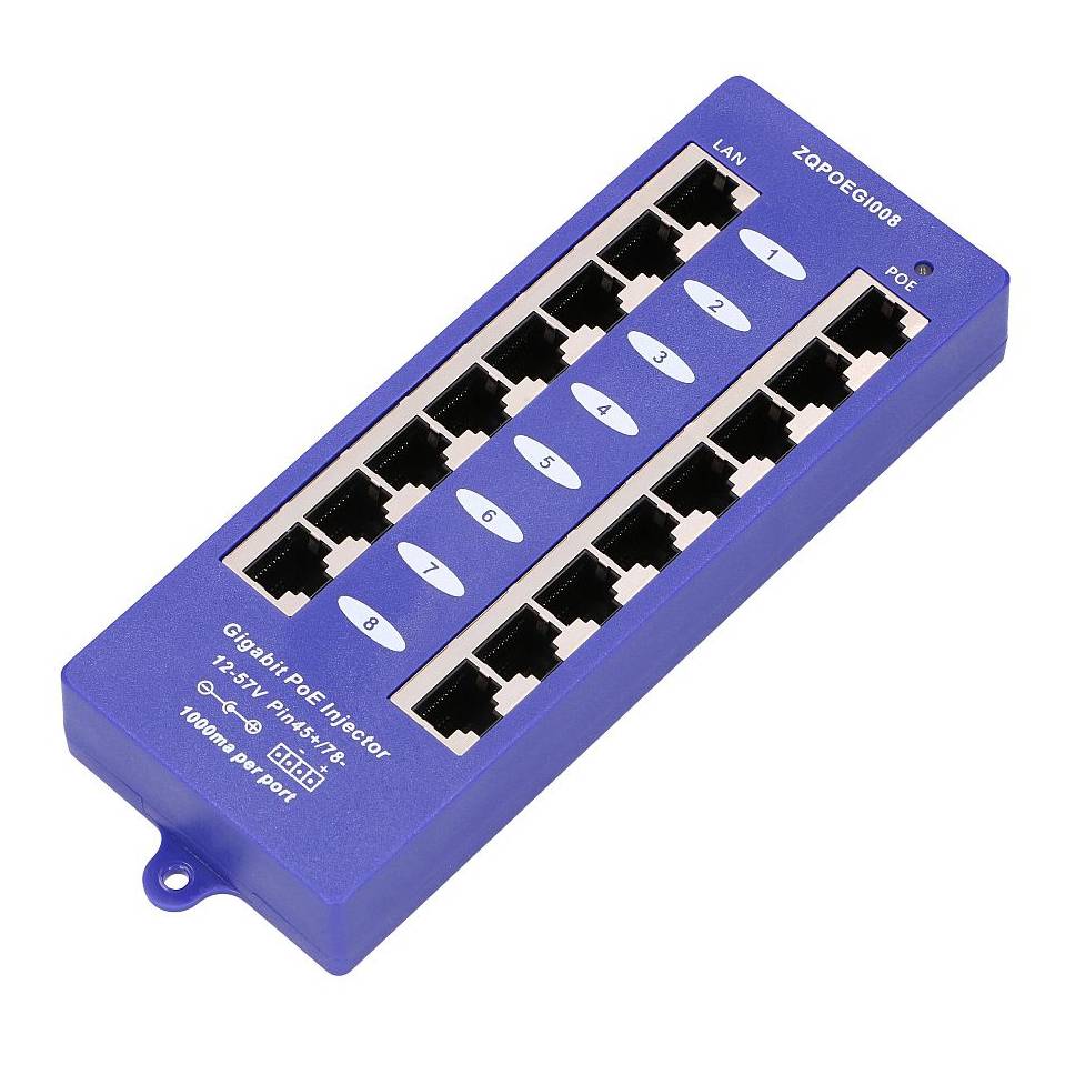 48V/52V 120W 8+2 Ports PoE Injector Power Over Ethernet Switch 4,5+/7,8 Mode B 