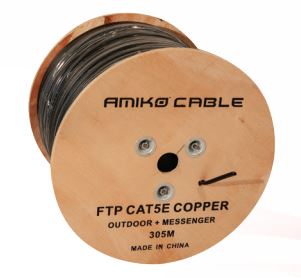 FTP - AMIKO CAT5e Bare Copper + Messenger Network Cable FTP BC+ Messenger