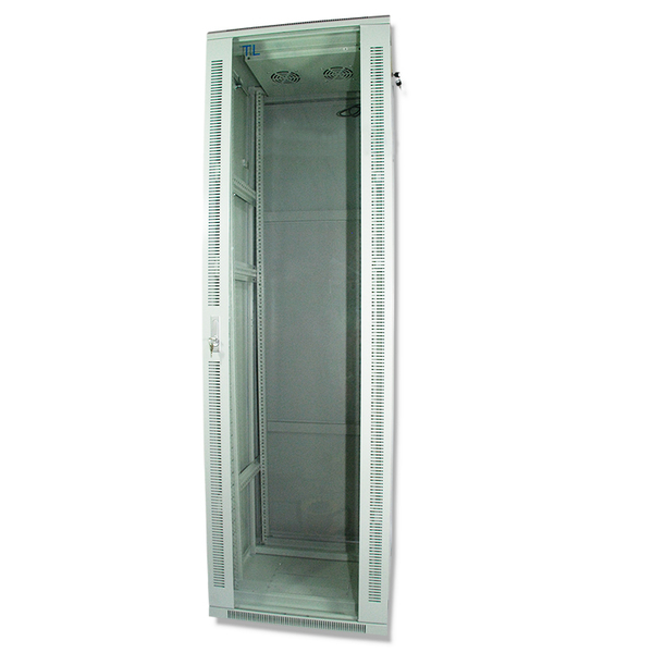 Rack cabinet Qbox 42U/19 600mm x 600mm with fan - light gray