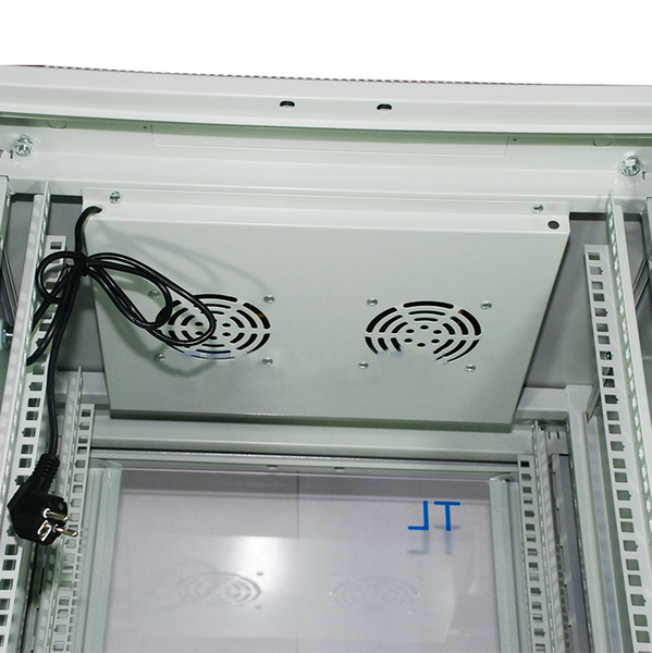 Rack cabinet Qbox 42U/19 600mm x 600mm with fan - light gray