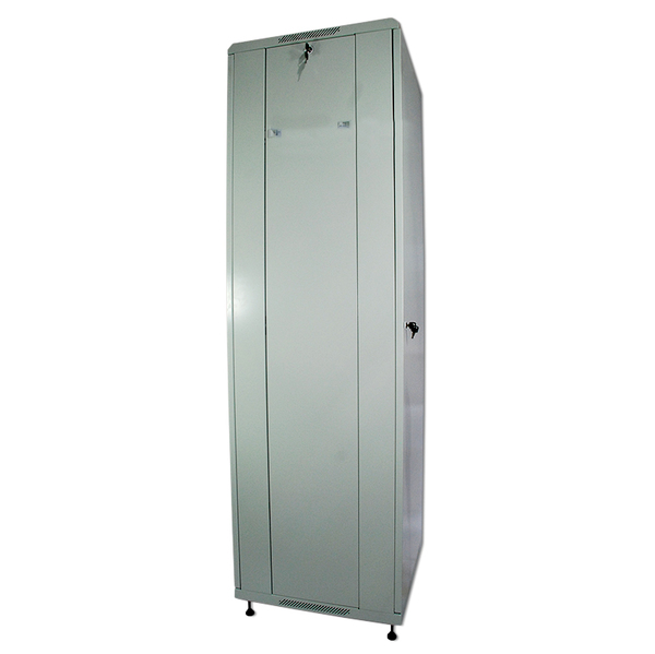 Rack cabinet Qbox 42U/19 600mm x 800mm with fan - light gray